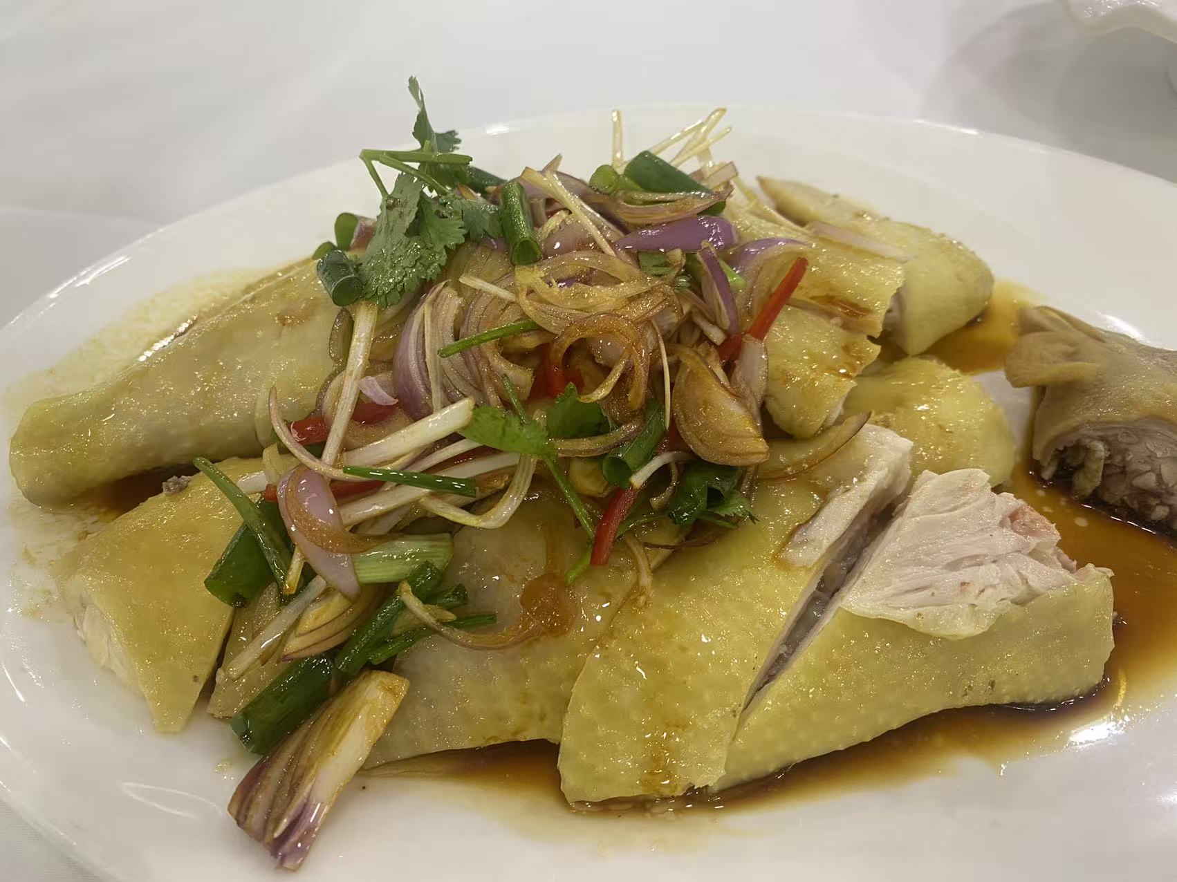 推荐菜品散养走地葱油鸡